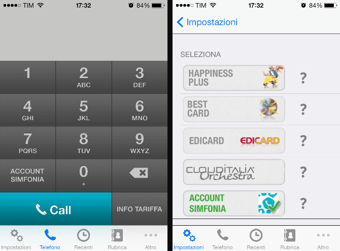 Nuova versione app SimFonia di Clouditalia per iPhone e Android