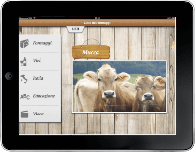 Formaggi e Vini d'Italia versione iPad