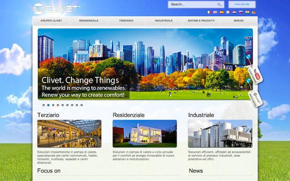 Homepage sito Clivet