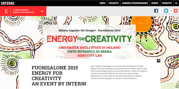 Sezione Eventi Fuori Salone 2015 del portale InterniMagazine.it
